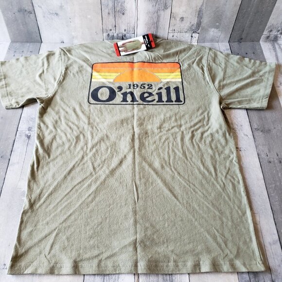 NWT - O'Neill Green Graphic Short Sleeve Tee 100% Cotton - Size M - Picture 2 of 2